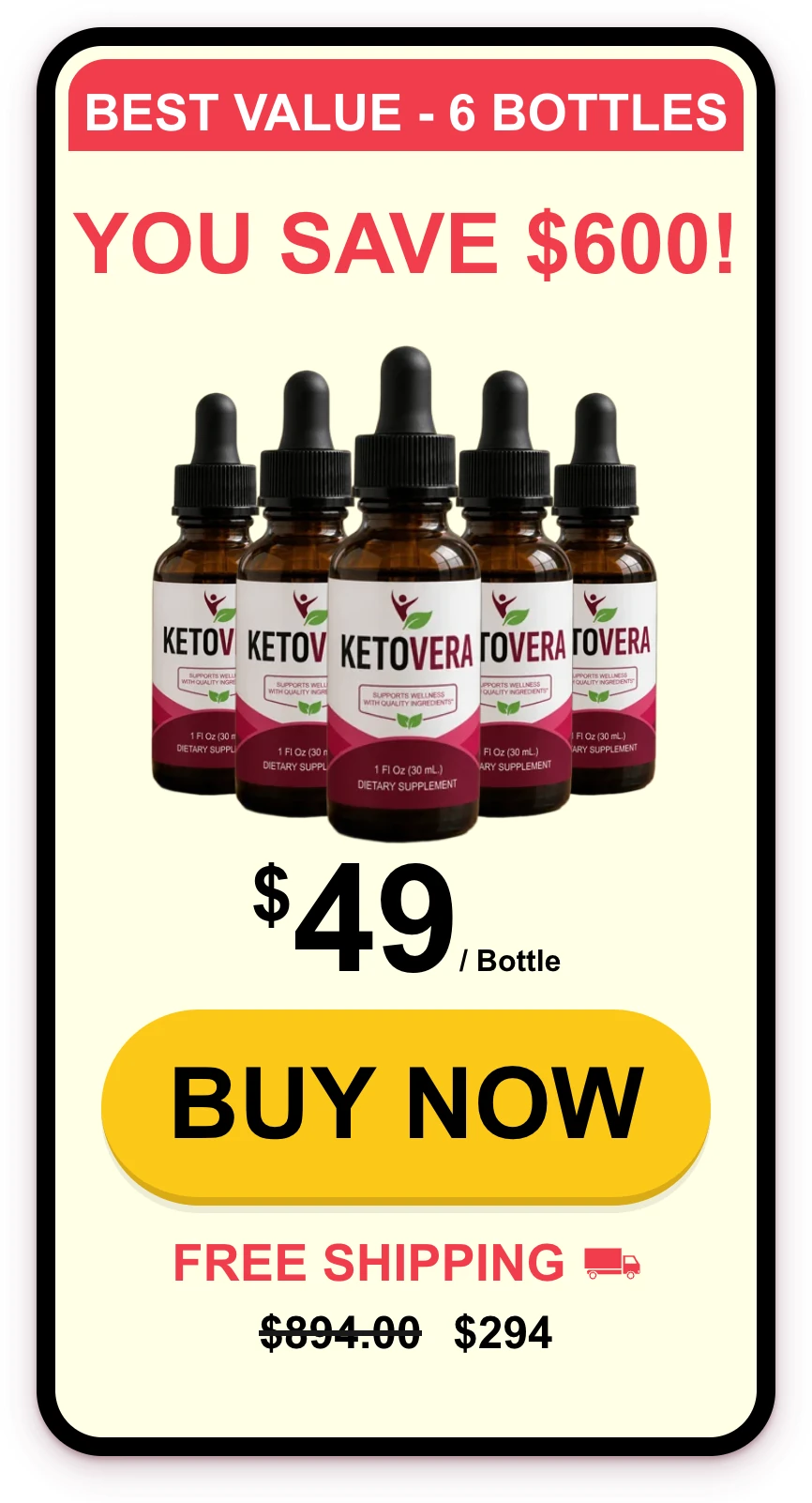 KetoVera 6 bottles